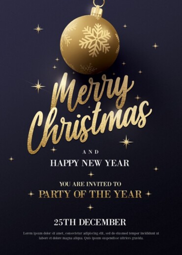 Black and gold Christmas card