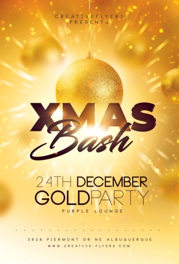 Gold Christmas Flyer Template
