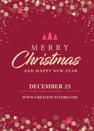 Red and Golden Christmas Card