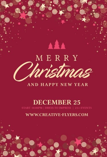 Red and Golden Christmas Card