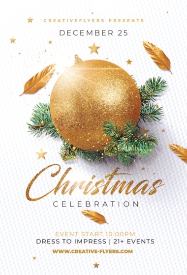White and Golden Christmas Flyer
