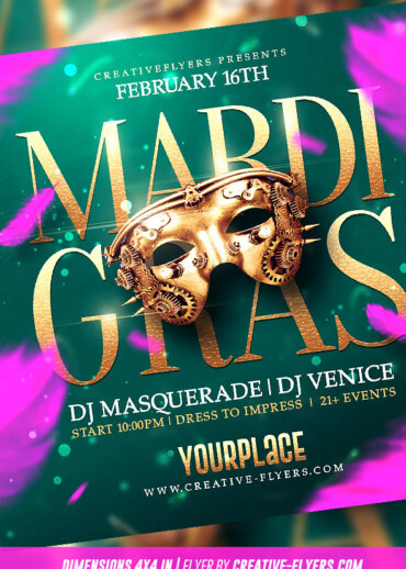 Luxurious masquerade party flyer