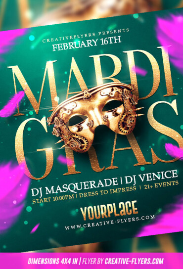 Luxurious masquerade party flyer