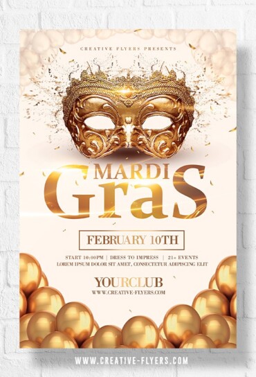 Mardi Gras Flyer template