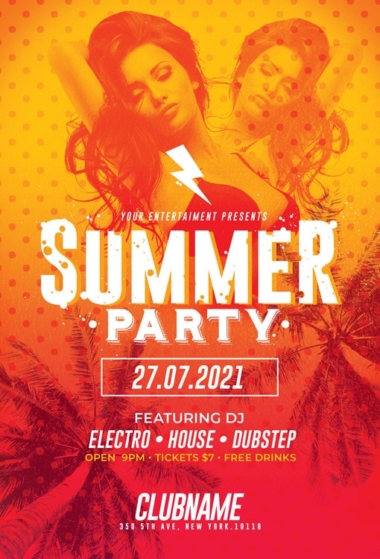 Summer Party Psd Flyer