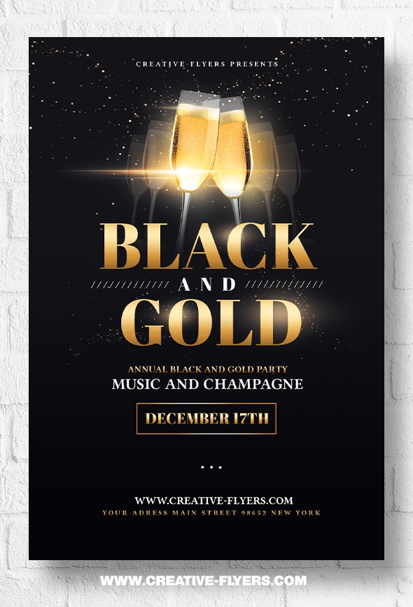 Black and gold Flyer template