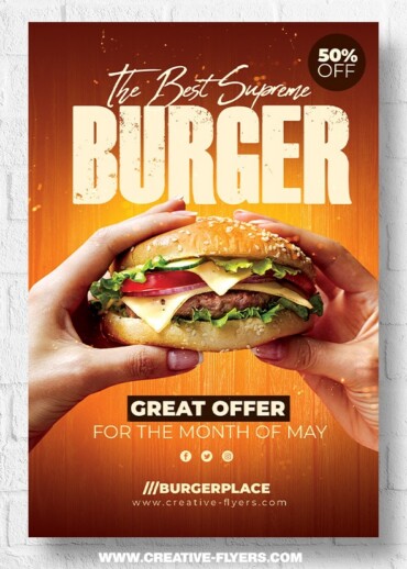 Burgers Food Promotion flyer