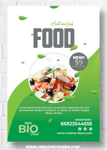 Healty food flyer template