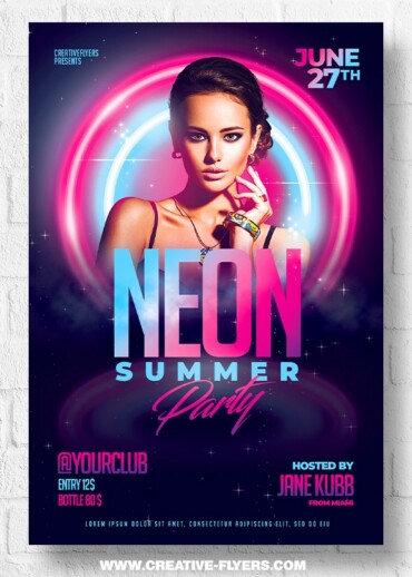 Neon Summer Party Flyer