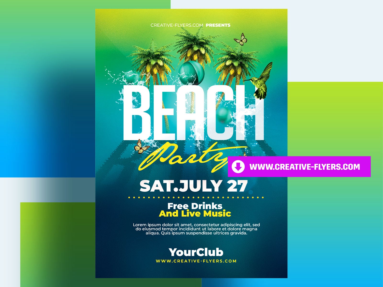 Photoshop Beach Party Flyer