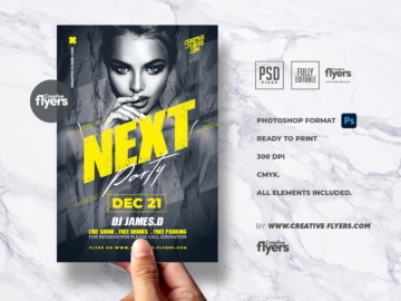 Next Party Flyer template