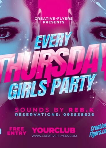 Girls Party Photoshop template