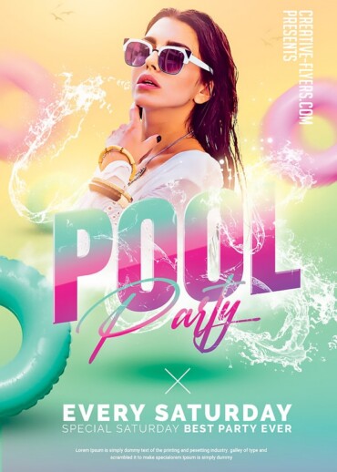 Pool Party Flyer template