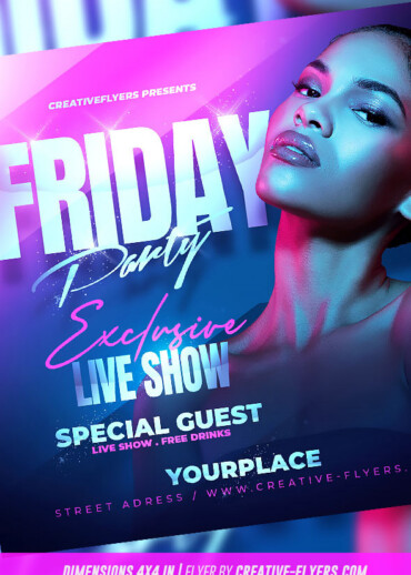 Neon Friday Party Flyer