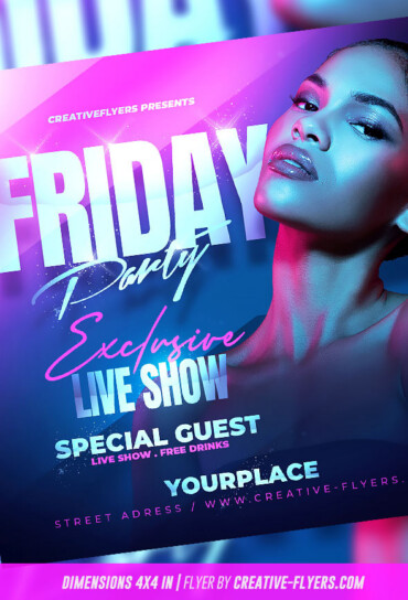 Neon Friday Party Flyer