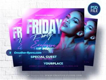 Neon Friday Party Flyer (2) Neon Friday Party Flyer