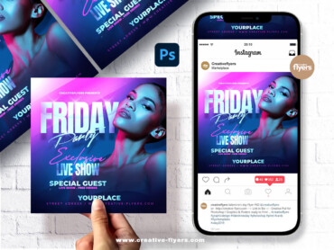 Neon Friday Party Flyer (3) Neon Friday Party Flyer