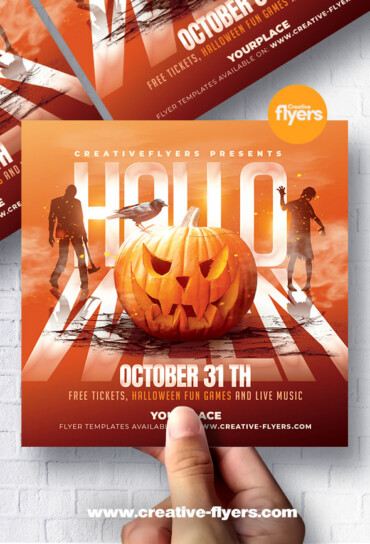 Halloween design PSD (2) Halloween Photoshop Flyer