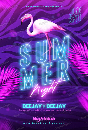 Neon Flamingo Night Vibes