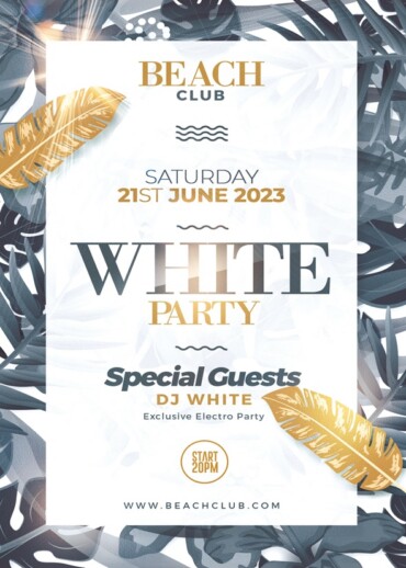 White Party Flyer Design