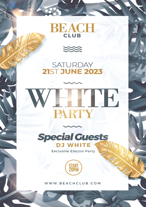 White Party Flyer Design