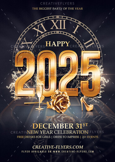Elegant New year flyer template