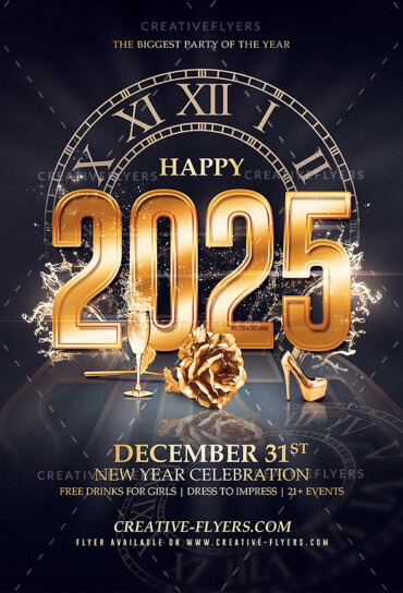 Elegant New year flyer template