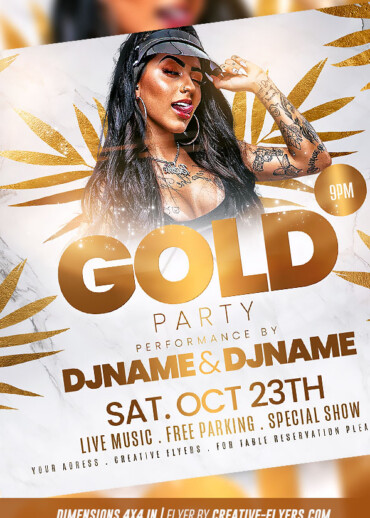 Gold and White party flyer
