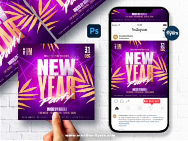 New Year Party Flyer Design (3) Customizable New Year Flyer