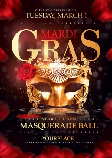 Elegant Mardi Gras Flyer Design