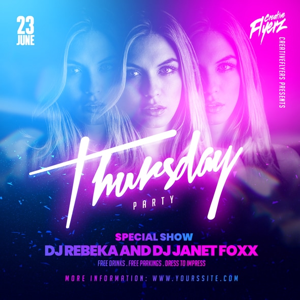 Nightclub Dj Party Flyer Social Media