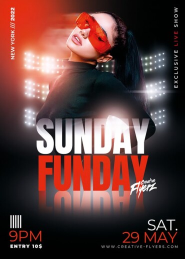 Sunday Funday Nightclub Party Flyer