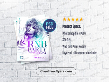 RnB Music Party Poster (1) Vibrant RNB flyer template