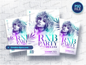 RnB Music Party Poster (5) Vibrant RNB flyer template