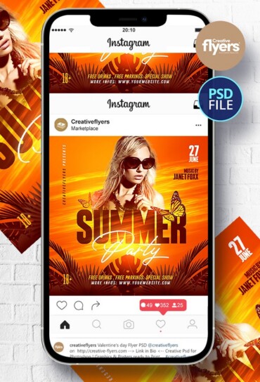 Summer Party Flyer 04_0104 (2) Summer Party Flyer and Social Media Post