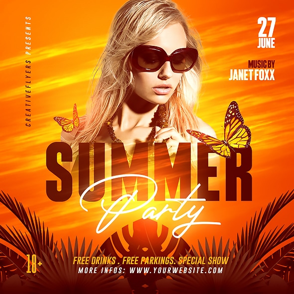 Summer Party Flyer and Social Media Post