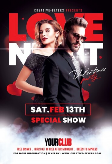 Valentine's Day Party Flyer PSD
