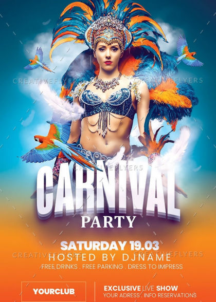Carnival Party Flyer PSD