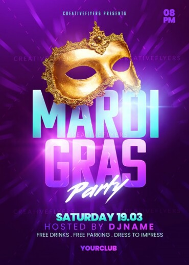 Mardi Gras Flyer PSD