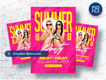 Vibrant Pool Vibe Flyer (2) Bold Summer Party Flyer Design