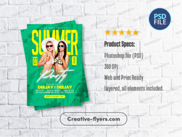 Vibrant Pool Vibe Flyer (3) Bold Summer Party Flyer Design