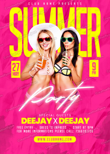 Bold Summer Party Flyer Design