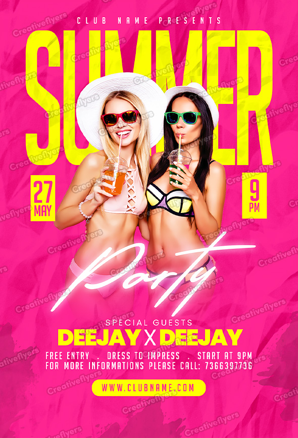 Bold Summer Party Flyer Design