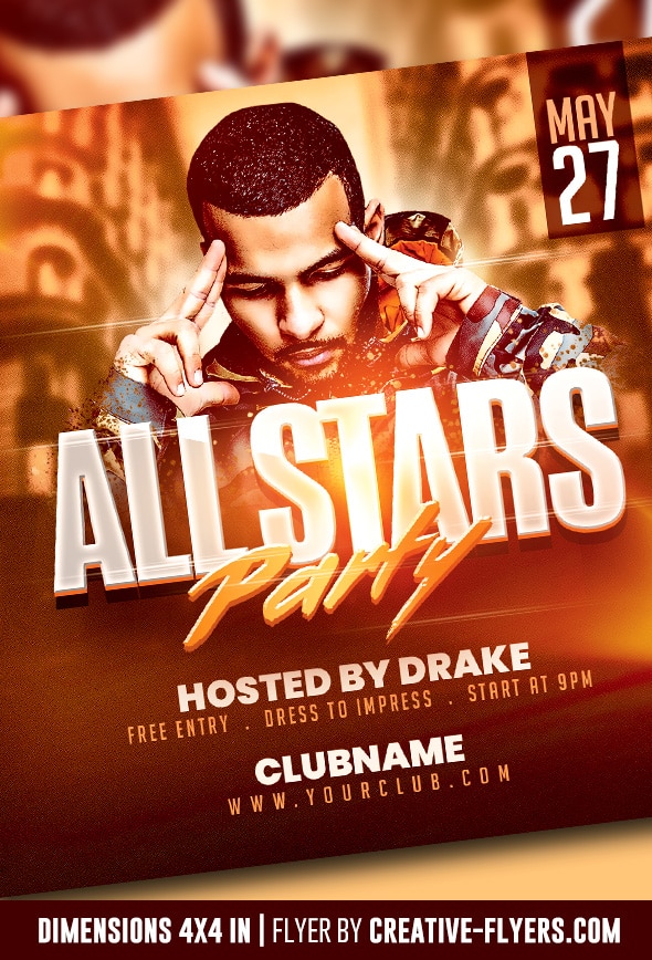 All Stars Party Flyer Design
