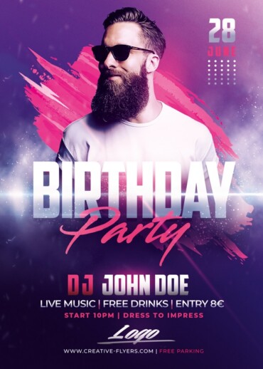 Club Birthday Flyer Template