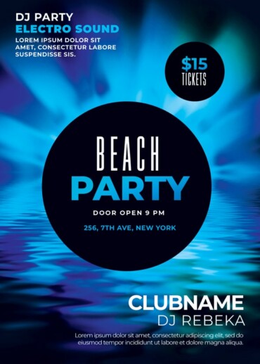 Free Beach Party Flyer Template
