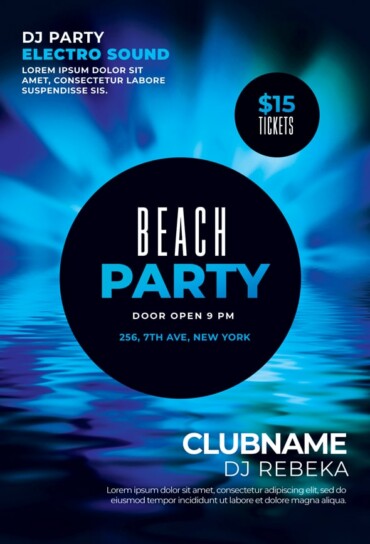 Free Beach Party Flyer Template
