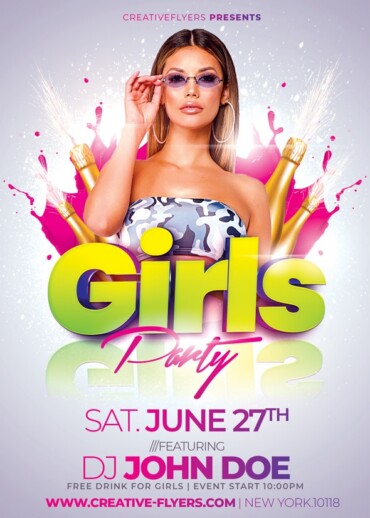 Girls Party Flyer Template