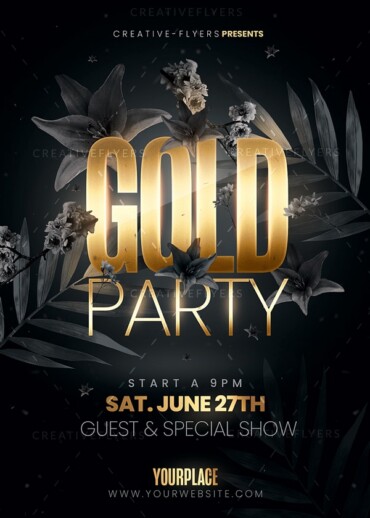 Gold Party Flyer Design