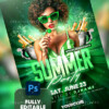 a vibrant green summer party flyer